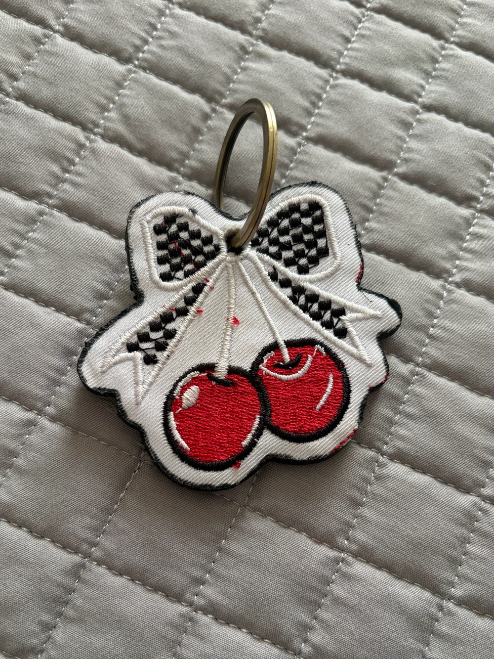 Checkered Cherry Keychain 🍒